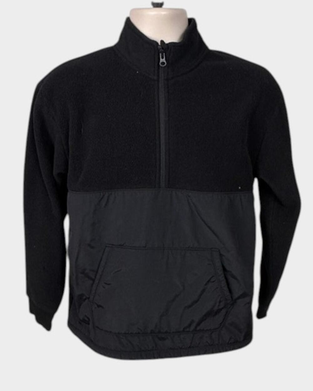 Athletic Works Boys Youth 14-16 Husky Black Full Zip Fleece Jacket